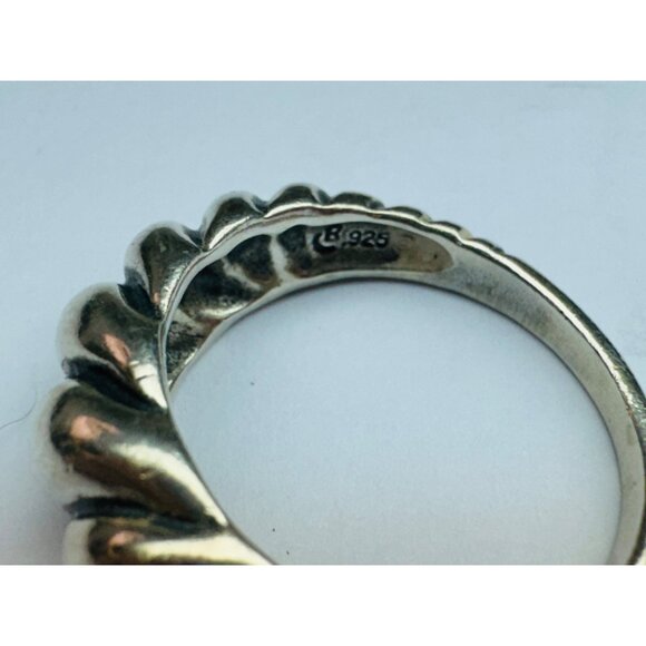 Estate Carolyn Pollack 925 Sterling Silver Ribbed Dome Twist Ring, Size 9, 7.2g - Picture 9 of 12